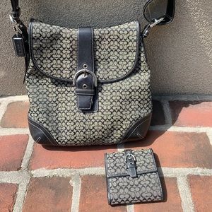 Black Coach Purse and Wallet Set
